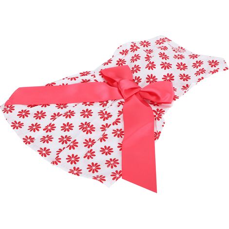 Robe d'été mignonne pour chienne, jupe sans manches en polyester avec nœud papillon, modèle XDZ302 blanc M (1/5)