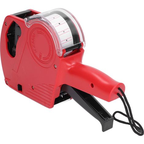 Pistolet étiqueteuse manuel 8 chiffres avec cartouche, outil de marquage portable rouge (1/5)