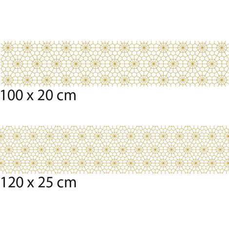 Crédence cuisine adhésive autocollante SPIDER MOUTARDE - 100 x 20 cm (1/4)