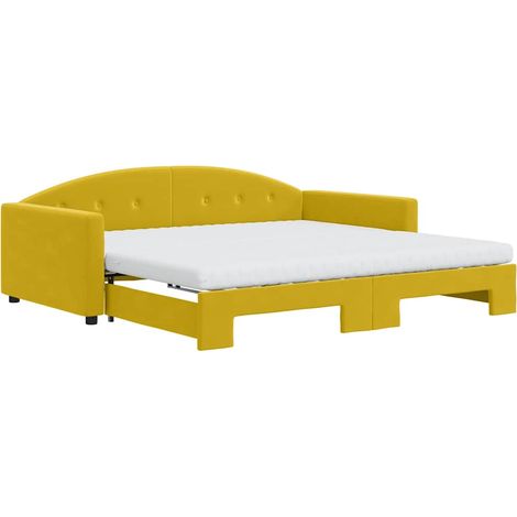 Maison Exclusive - Tagesbett Ausziehbar mit Matratzen Gelb 100x20 (1/5)