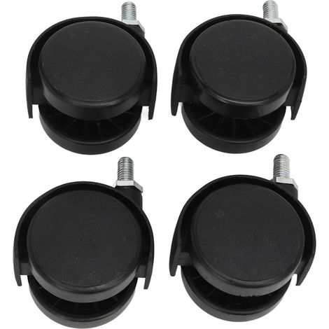 4 Roulettes pivotantes à double roue pour meubles, bureaux, armoires et étagères - Rotation 360° et répartition uniforme de la charge (1/5)