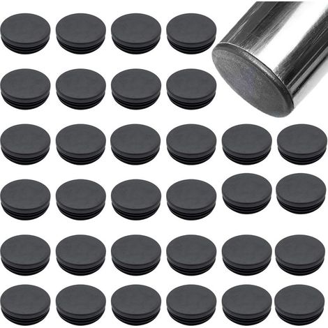 Bouchons Plastiques pour Tube Rond Noirs 32 Pièces Embout de Chaise 19mm Embout pied de chaise Caoutchouc Bouchon d'extrémité de Tube pour tubes en Acier, Chaises, Meubles,Support en Métal(19mm (1/5)