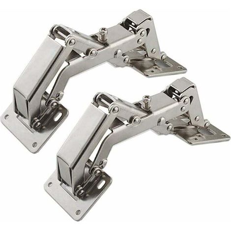 Charnière pour meuble,Lot de 2 Charnières de porte pour armoires de cuisine de 170 degrés + 16 vis - Charnières de porte grand angle - Pas de fente requise (1/5)
