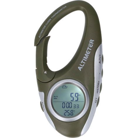 Baromètre altimètre thermomètre multifonction pour escalade et camping – Prévisions météo – Rétroéclairage – Enregistrement historique altitude (1/4)