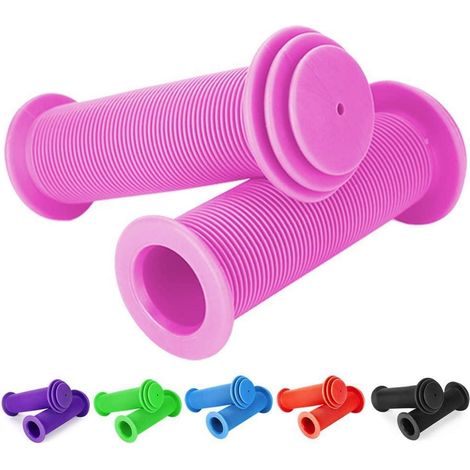 Kinder Fahrradgriffe 105mm, rutschfest & sicher, für Roller, Laufrad, Pink (1/5)