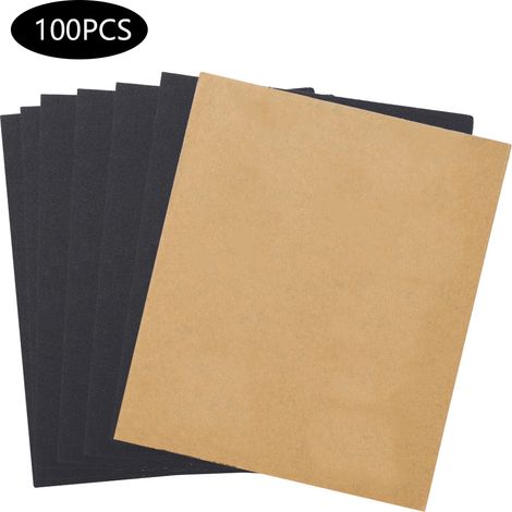 100 feuilles abrasives waterproof marron P280 grain, accessoire quincaillerie double usage sec et humide, lot de 100 (1/5)
