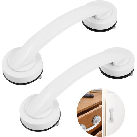 2 Poignees Porte Patio Coulissantes Auto-adhesives Ventouse Toilette (1/5)