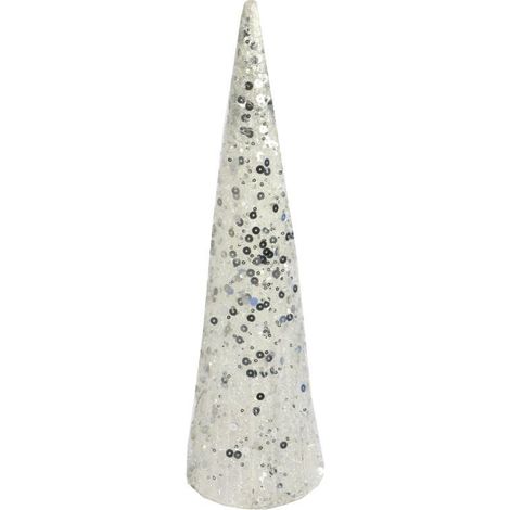 Árbol de Navidad cónico de sisal blanco de 40 cm - Decoración navideña (1/2)
