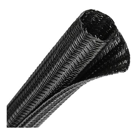 Manchon de Câble Tressé Fendu, Gaine de Protection de Cordon Flexible en Maille pour TV et Ordinateur Noir, 25 mm (1/5)