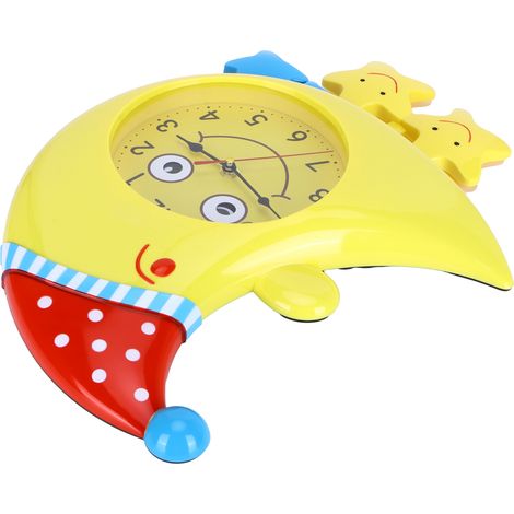 Horloge murale décorative silencieuse à motif dessin animé, idéale pour la chambre d'enfant ou le bureau. (1/5)