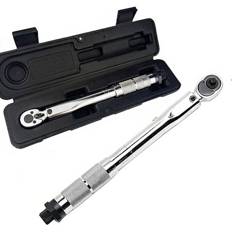Clé dynamométrique, 5-25 Nm, acier au carbone, argentée, avec coffret de rangement (1/5)