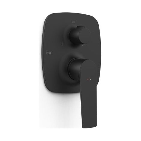 Pièce apparente pour boîtier encastré Rapid‑box 3 voies Loft Noir mat - TRES 22227301NM