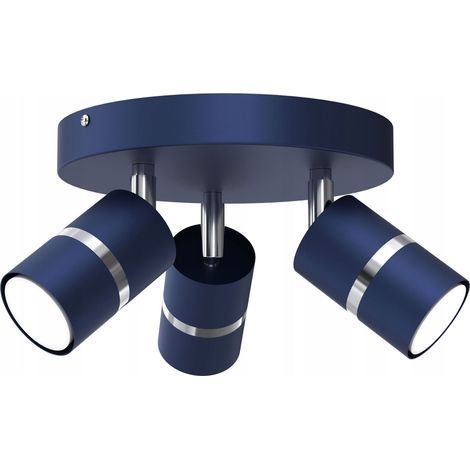 Plafonnier bleu marine réglable GU10 en métal – Design moderne – Dimensions 20-27 cm de large – Éclairage esthétique et fonctionnel