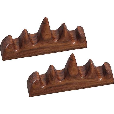 Lot de 2 porte-pinceaux de calligraphie en bois rouge foncé, compatibles avec différents rangements. (1/5)