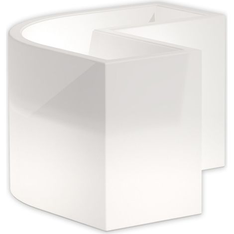 Eckvase FlowerPot Bright mit LED-Dekoration für den Aussenbereich "Made in Italy" -Rot / Mit Kabel