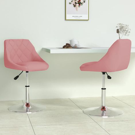 Esszimmerstühle 2 Stk. Drehbar Rosa Samt vidaXL858890 (1/5)