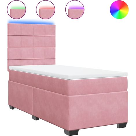 Maison Exclusive - Sommier à lattes de lit avec matelas Rose 90x190 cm Velours