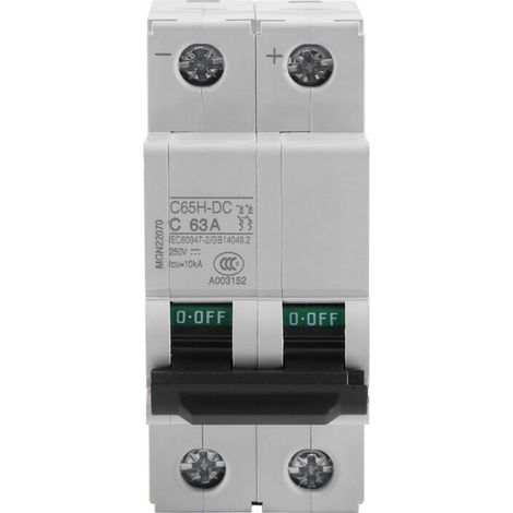 250V DC 2P Miniature Low Voltage Air Circuit Breaker Solar Powered Switch 16A / 63A(63A) (1/3)