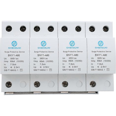 Parafoudre 80KA 385VAC Protecteur de Surtension Anti-Foudre Disjoncteur pour Logement (1/4)