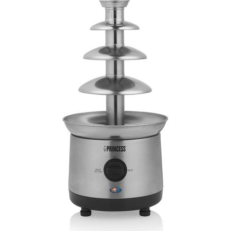 Princess Fontana di cioccolato XXL – 4 piani in acciaio – Mantenimento in caldo – 190 W – 1,1 L – senza PFOA e BPA – argento – 292999