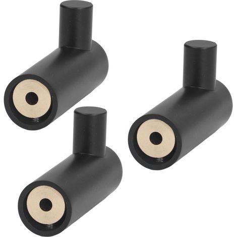 Lot de 3 crochets porte-serviettes muraux en acier inoxydable noir mat pour salle de bain, cuisine ou balcon. (1/5)