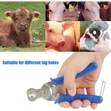 Beyamis Pince en acier inoxydable pour retirer les boucles d'oreilles d'animaux, outil de coupe en plastique pour le bétail (1/5)