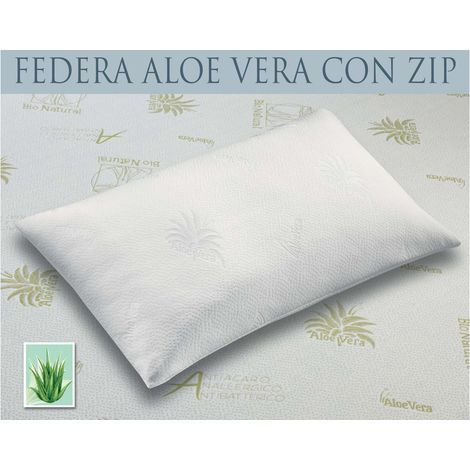 Copricuscino Guanciale Aloe Vera, misura50x80coloreBianco