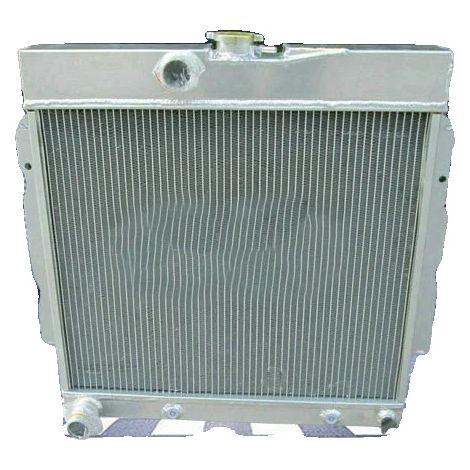 Radiador de aluminio, dimensiones del núcleo: 538 mm x 460 mm x 42 mm, dimensiones totales: 654 mm x 600 mm x 146 mm, diámetro de entrada/salida: 38 mm, diseño de 3 filas. (1/5)