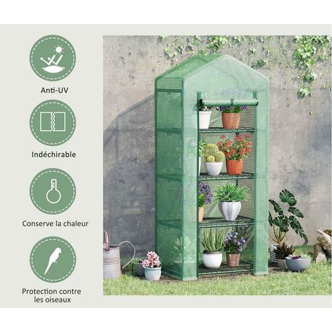 Serre de Jardin Balcon étagère Serre 4 Niveaux 69L x 49l x 155H cm (1/3)
