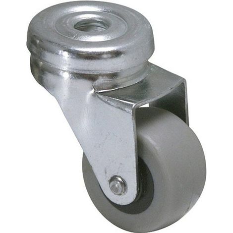 Rueda de perforación de 32 mm de diámetro, con ojo, de caucho gris. gris