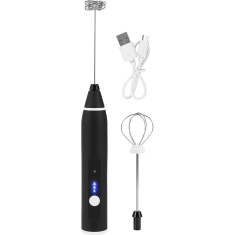 3 Vitesses Mousseur à Lait Électrique Rechargeable USB Mixeur à Café Batteur à Œufs Portatif (1/5)