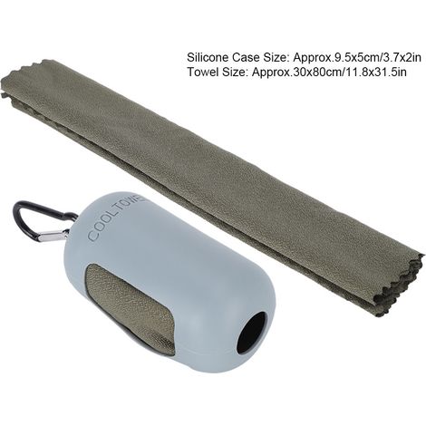 Serviette de douche rafraîchissante portable en microfibre à séchage rapide pour les voyages, le sport et le camping en plein air (Gris) (1/5)