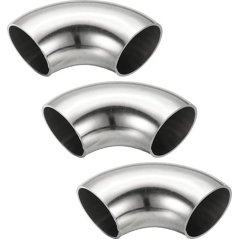 Coude À 90 Degrés Formé Par Mandrin, 32mm OD Acier Échappement Coude Raccord Tuyauterie Échappement 304 Acier Inoxydable pour Tuyau Échappement Main Courante Escalier HVAC (1/5)