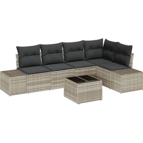 Maison Exclusive - Set Divano da Giardino Grigio chiaro polyrattan