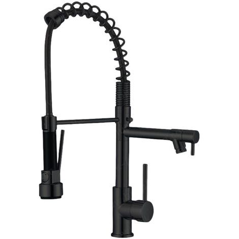 TAISHENGDA-Mitigeur d'évier de cuisine monobloc, laiton chromé, arrivée d'eau chaude et froide, bec pivotant 360°, pommeau extractible, mécanisme rotatif à double fonction de pulvérisation