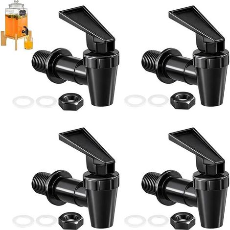 Tap for Canisters Black Vinegar Taps Drinks Dispenser Taps Replacement Drain Taps for Beer Kegs Glass Coffee Juice Water Fountain (1/5)