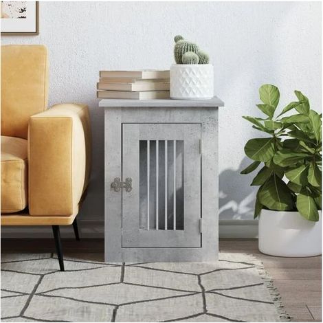 Mobilier pour cage à chien en béton gris, 45 x 62 x 59 cm