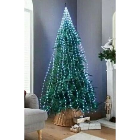 672 Cascading Cool White Micro Lights Silver Matallic Wire (1/2)