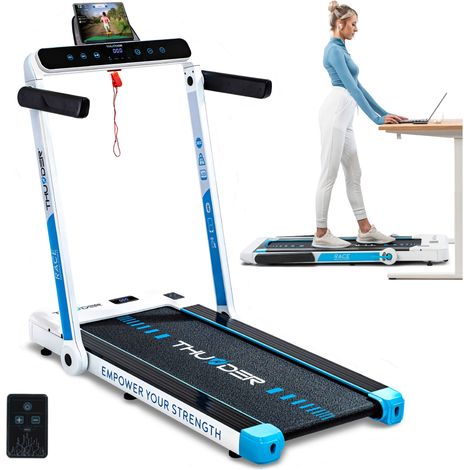 Tapis de course électrique Thunder® RACE-WHITE pliable (1/5)