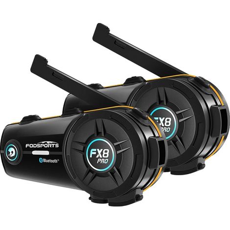 Casque Intercom Moto, Portée jusqu'à 2000m, Double Bluetooth 5.0, Batterie 900mAh, Radio FM, Réduction de Bruit (1/5)
