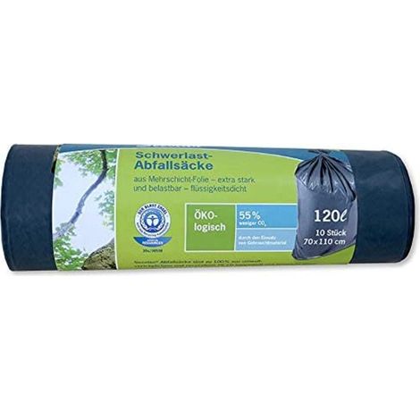 1x10 Secolan Schwerlast Abfall- säcke 120 l grau/schwarz (1/4)