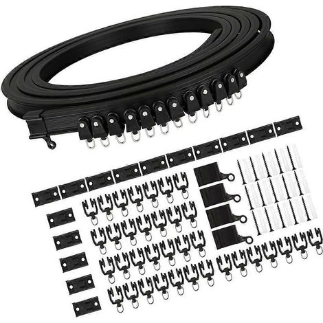 Kit de tringle à rideaux de 5 mètres pour habillage de fenêtres personnalisable (1/5)