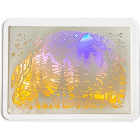 Lampe 3D à Découpes Papier - Lumière Douce et Chaude, Alimentation USB/Batterie, pour Chambre Bureau Fête, Interrupteur Manuel (1/5)