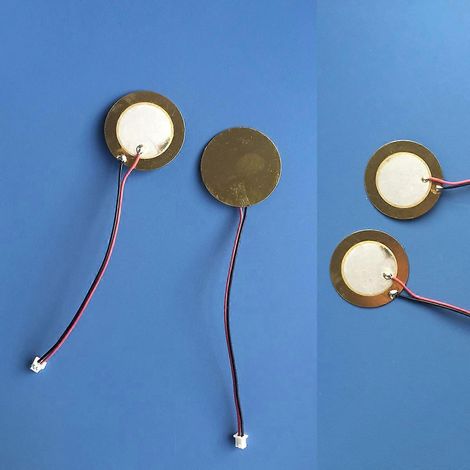 Lot de 10 éléments piézoélectriques à diaphragme de 27 mm, épais, pour buzzer, avec puce en céramique piézoélectrique en cuivre et fil conducteur. (1/3)