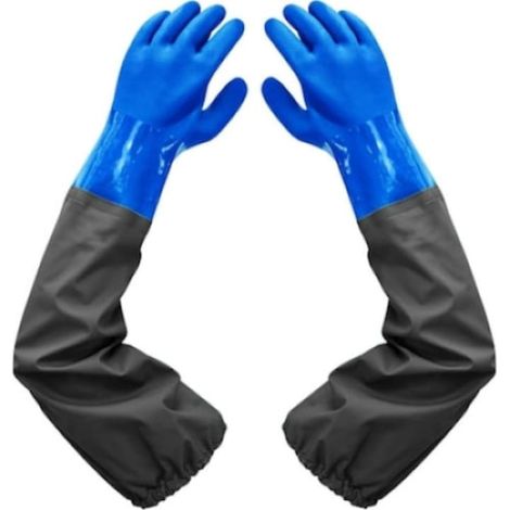 Gants longs imperméables 70 cm pour nettoyage de bassin et étang, doublure floquée confortable, protection des mains et bras pour jardinage extérieur