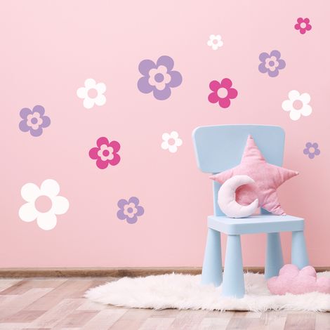 Sticker Mural - Kit 13 Fleurs - 7x10 cm - Noir (1/3)