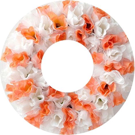 Frühlingshafter künstlicher Rosenkranz aus Kunststoff-Tüll für die Haustür, nordische Hochzeit, Valentinstag, kontrastfarbene Hängegirlande, Wanddekoration für Haus und Veranda