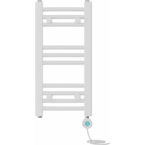 Prefilled Electric Heated Towel Rail Radiator Curved Thermo Smart WiFi 600x300mm White (1/5)