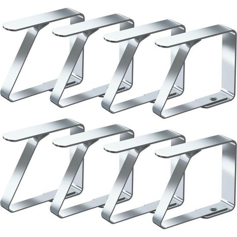 Lot de 8 pinces à nappe en acier inoxydable antidérapantes (4 cm x 8 pièces) (1/5)