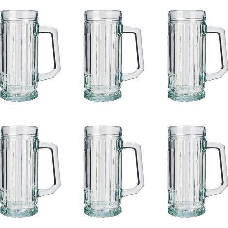 Bierglas, Bierkrug, Maßkrug, Bierseidel mit Schild 6er Set Biergläser, Gambrinus - 0,5 Liter